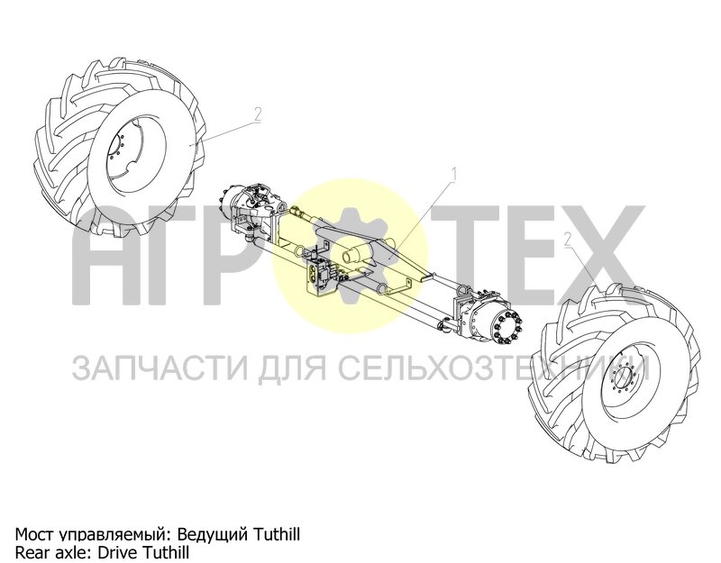 Чертеж Мост управляемых колес (RT495.02.00.000Ф)